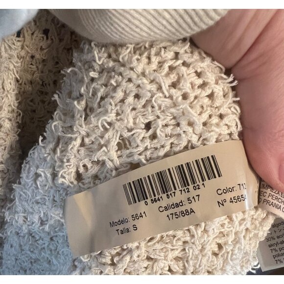Massimo Dutti Women’s Open Knit Pockets Cream Colored Duster Cardigan SZ S Italy - Picture 7 of 8